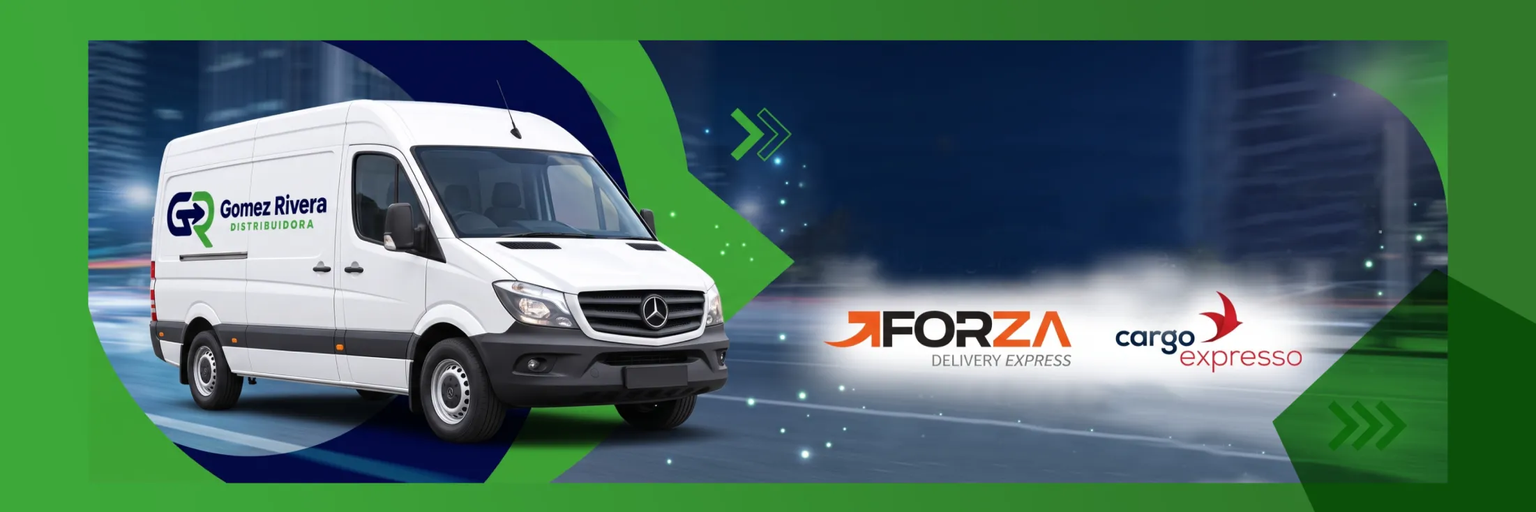 Banner, entrega con Forza delivery, Cargo expreso y más.