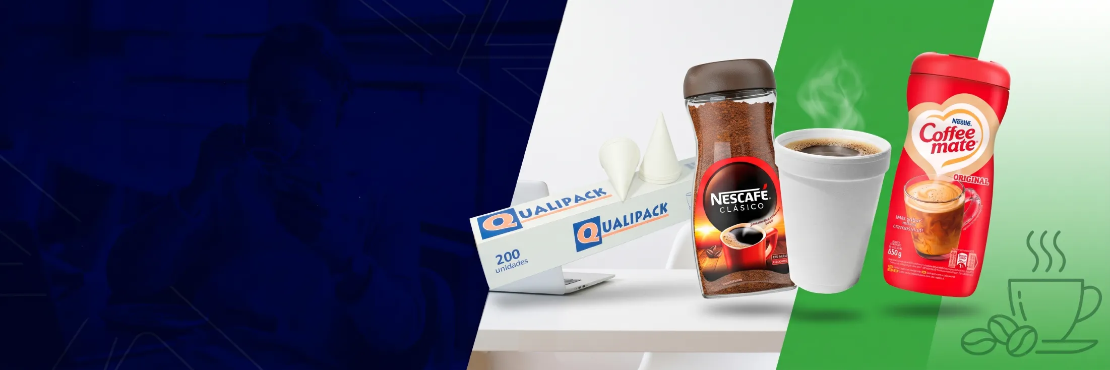 Banner, productos para cafetería.